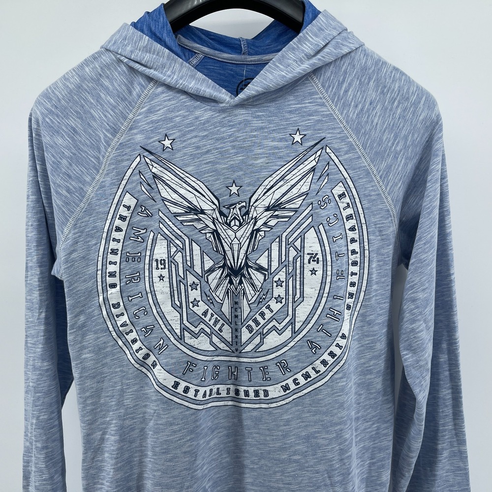American Fighter Premium‎ Pullover Shirt Medium Heathered Blue Porter Hoddie NEW